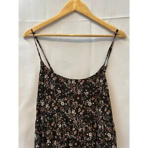 Reistor Size L Boho Floral Black Strappy Sundress